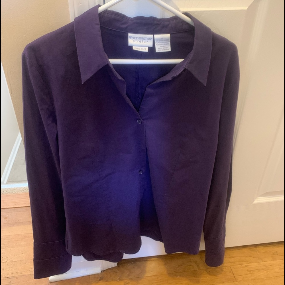 Purple worthington stretch blouse 14